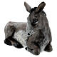 Fiberglass laying Donkey with crystal eyes, painted for outdoor 65cm Nativity Scene by Landi s4
