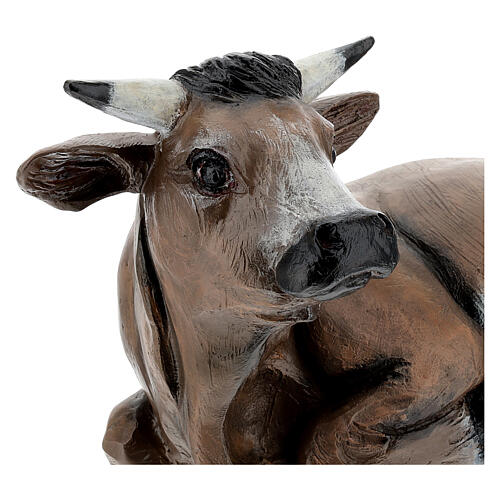 Ox, fibreglass statue with crystal eyes, painted for outdoor, Landi's Nativity Scene of 65 cm 4