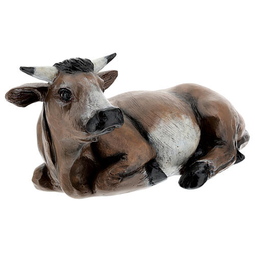 Ox, fibreglass statue with crystal eyes, painted for outdoor, Landi's Nativity Scene of 65 cm 5