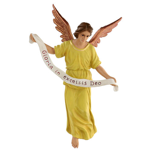 Fiberglass Angel of Glory with crystal eyes, painted for outdoor 65cm Nativity Scene by Landi 1