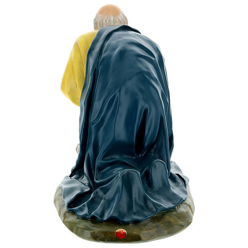 Wise Man on his knees, fibreglass statue with crystal eyes, painted for outdoor, Landi's Nativity Scene of 65 cm 6