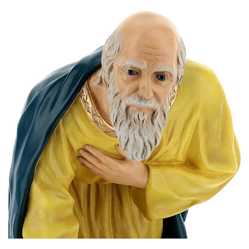 Fiberglass kneeling Wise Man with crystal eyes, painted for outdoor 65cm Nativity Scene by Landi 2