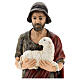 Standing shepherd with lamb, fibreglass statue with crystal eyes, painted for outdoor, Landi's Nativity Scene of 65 cm s2