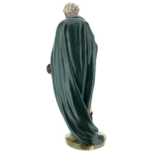 Estatua pastor sombrero de pie fibra de vidrio ojos cristal belén Landi 65 cm exterior 7