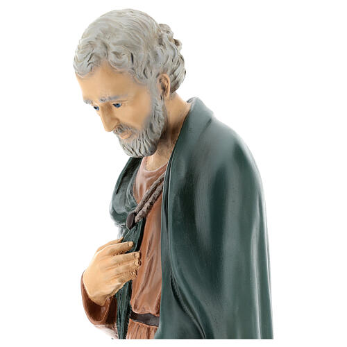 Statua pastore cappello in piedi vetroresina occhi cristallo presepe Landi 65 cm esterno 6