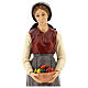 Young shepherdess with bowl of fruits, fibreglass statue with crystal eyes, painted for outdoor, Landi's Nativity Scene of 65 cm s2