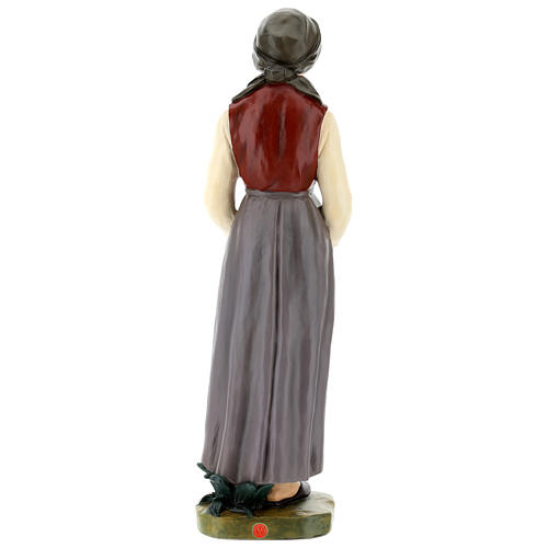 Estatua pastora escudilla con fruta fibra de vidrio ojos cristal belén Landi 65 cm exterior 5