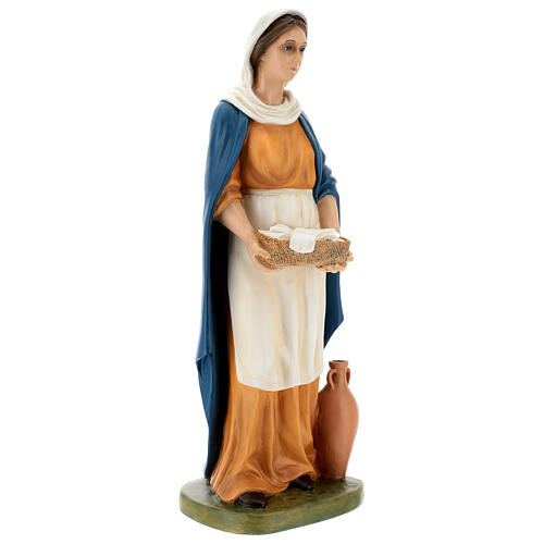 Shepherdess with cloths and jar, fibreglass statue with crystal eyes, painted for outdoor, Landi's Nativity Scene of 65 cm 5