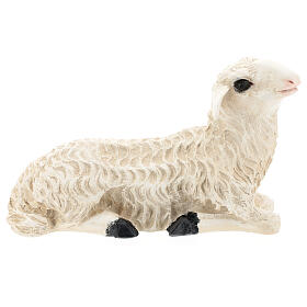 Sheep lying down, fibreglass statue painted for outdoor, Landi's Nativity Scene of 65 cm