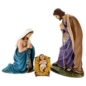 Holy Family set of 3, fibreglass statue with crystal eyes, painted for outdoor, Landi's Nativity Scene of 65 cm