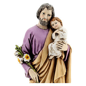 Statue Saint Joseph avec Enfant Jésus crèche résine 15 cm