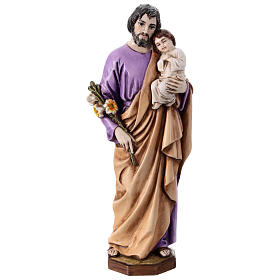Statue Saint Joseph avec Enfant Jésus crèche résine 15 cm