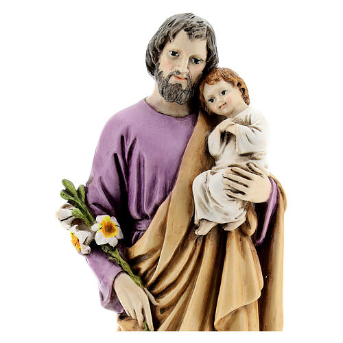 Aimant Saint Joseph avec Enfant Jésus résine 8x4 cm