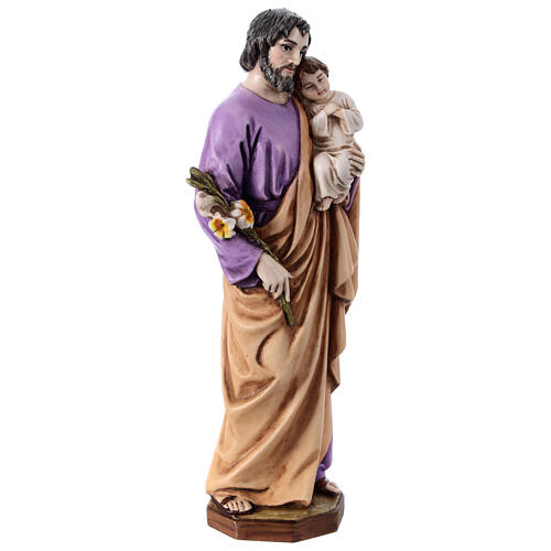 Statue Saint Joseph avec Enfant Jésus crèche résine 15 cm 3