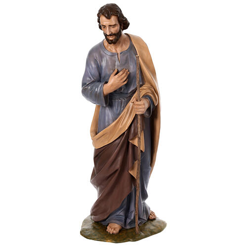 Saint Joseph standing, outdoor fibreglass statue for Landi's Nativity Scene of 160 cm 1