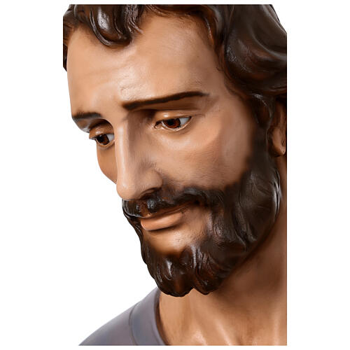 Saint Joseph standing, outdoor fibreglass statue for Landi's Nativity Scene of 160 cm 4