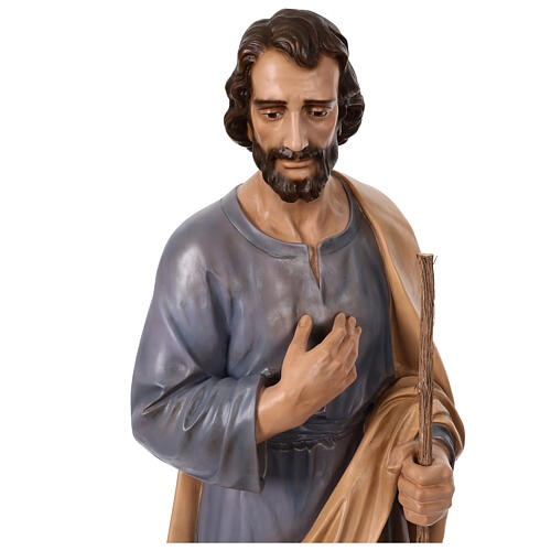 Saint Joseph standing, outdoor fibreglass statue for Landi's Nativity Scene of 160 cm 7