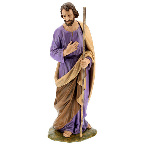 Statue Saint Joseph fibre de verre pour extérieur crèche Landi 160 cm 1