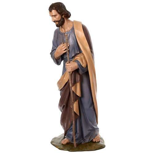 Statue Saint Joseph fibre de verre pour extérieur crèche Landi 160 cm 3