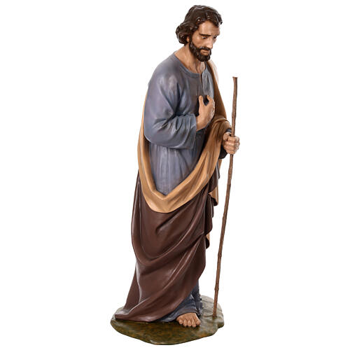 Statue Saint Joseph fibre de verre pour extérieur crèche Landi 160 cm 5