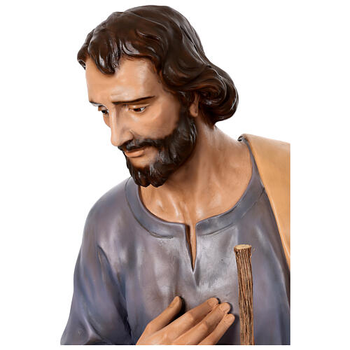 Statue Saint Joseph fibre de verre pour extérieur crèche Landi 160 cm 8