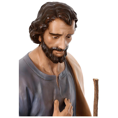 Statue Saint Joseph fibre de verre pour extérieur crèche Landi 160 cm 9