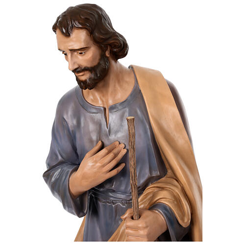 Statue Saint Joseph fibre de verre pour extérieur crèche Landi 160 cm 10