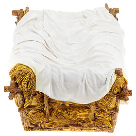 Cuna decorada para Jesús fibra de vidrio belén 160 cm Landi exterior 100X75X40 cm