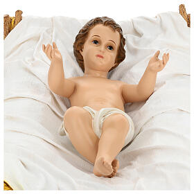 Infant Jesus with crib, outdoor fibreglass statue for Landi's Nativity Scene of 160 cm