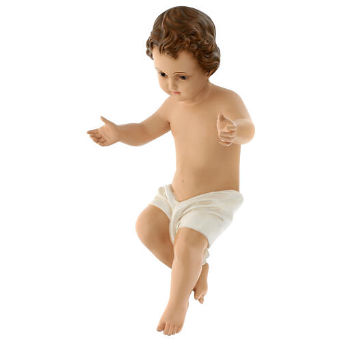 Statue Enfant Jésus avec berceau fibre de verre pour extérieur crèche Landi 160 cm 10