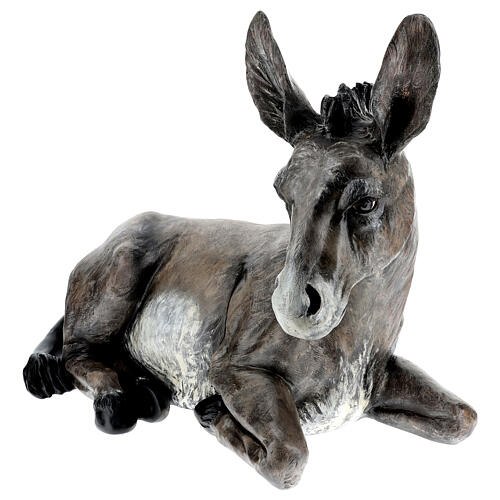 Lying donkey, outdoor fibreglass statue for Landi's Nativity Scene 160 cm 3