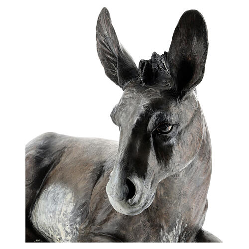 Lying donkey, outdoor fibreglass statue for Landi's Nativity Scene 160 cm 8