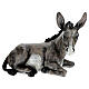 Lying donkey statue in fiberglass, 160 cm Lando Landi nativity scene outdoors s1