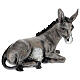 Lying donkey statue in fiberglass, 160 cm Lando Landi nativity scene outdoors s5
