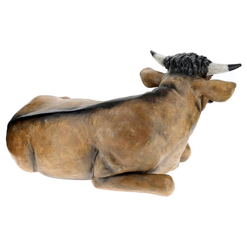 Lying ox, outdoor fibreglass statue for Landi's Nativity Scene of 160 cm 7