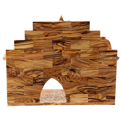 Cabana madeira de oliveira para presépio com figuras de 16 cm 30x35x20 cm 4