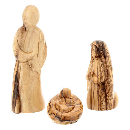 Olivewood stable for Nativity Scene with 12 figurines of 12 cm 20x30x15 cm 4
