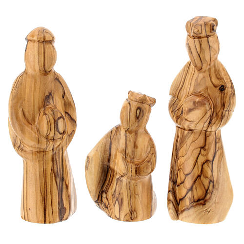 Olivewood stable for Nativity Scene with 12 figurines of 12 cm 20x30x15 cm 6
