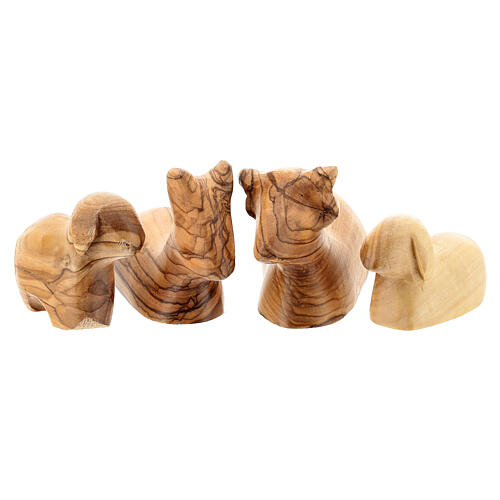 Olivewood stable for Nativity Scene with 12 figurines of 12 cm 20x30x15 cm 8
