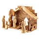 Olivewood stable for Nativity Scene with 12 figurines of 12 cm 20x30x15 cm s2