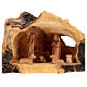 Olivewood Nativity Scene in a cave, 7 cm figurines, 15x25x10 cm s2