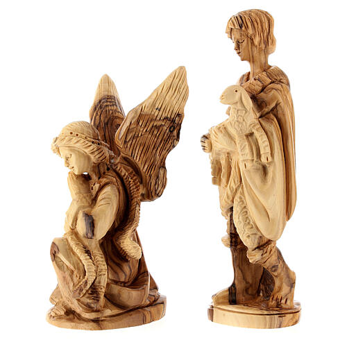 Complete nativity set olive wood 13 carved figurines 15 cm 7