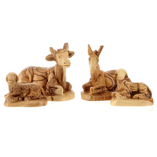 Complete nativity set olive wood 13 carved figurines 15 cm 8