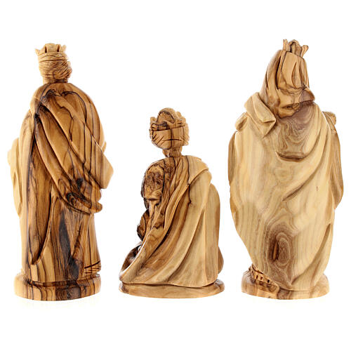 Complete nativity set olive wood 13 carved figurines 15 cm 10