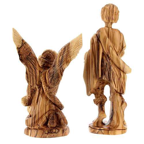 Complete nativity set olive wood 13 carved figurines 15 cm 11