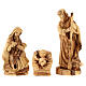 Complete nativity set olive wood 13 carved figurines 15 cm s2