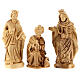 Complete nativity set olive wood 13 carved figurines 15 cm s3