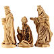 Complete nativity set olive wood 13 carved figurines 15 cm s5