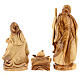 Complete nativity set olive wood 13 carved figurines 15 cm s9