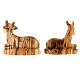 Complete nativity set olive wood 13 carved figurines 15 cm s12